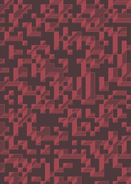 Edward Zajec 'in 1971' deki Il Cubo 'sunun uygulanması. Esasen 8 taştan oluşan bir Truchet fayans seti ve yerleştirme sanatı illüstrasyonu için kurallar