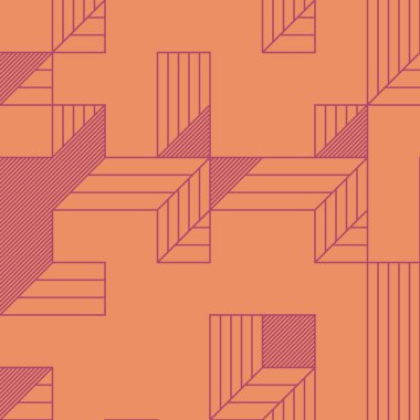 Edward Zajec 'in 1971' deki Il Cubo 'sunun uygulanması. Esasen 8 taştan oluşan bir Truchet fayans seti ve yerleştirme sanatı illüstrasyonu için kurallar