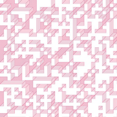 Edward Zajec 'in 1971' deki Il Cubo 'sunun uygulanması. Esasen 8 taştan oluşan bir Truchet fayans seti ve yerleştirme sanatı illüstrasyonu için kurallar