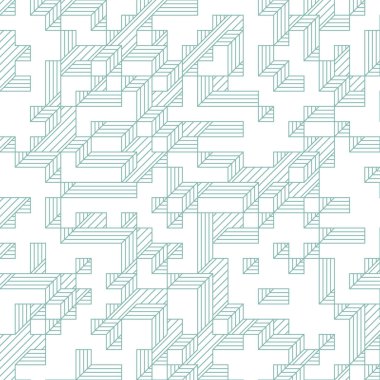 Edward Zajec 'in 1971' deki Il Cubo 'sunun uygulanması. Esasen 8 taştan oluşan bir Truchet fayans seti ve yerleştirme sanatı illüstrasyonu için kurallar