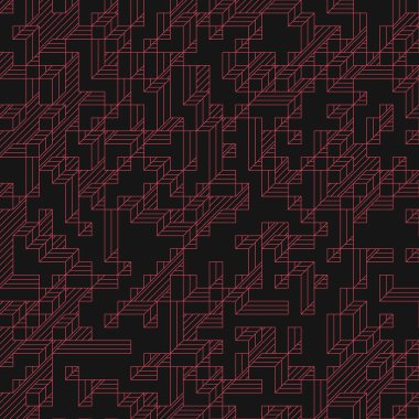 Edward Zajec 'in 1971' deki Il Cubo 'sunun uygulanması. Esasen 8 taştan oluşan bir Truchet fayans seti ve yerleştirme sanatı illüstrasyonu için kurallar