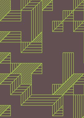 Edward Zajec 'in 1971' deki Il Cubo 'sunun uygulanması. Esasen 8 taştan oluşan bir Truchet fayans seti ve yerleştirme sanatı illüstrasyonu için kurallar