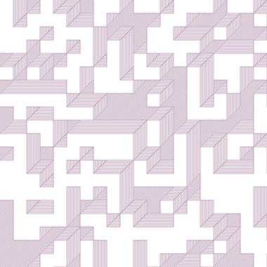 Edward Zajec 'in 1971' deki Il Cubo 'sunun uygulanması. Esasen 8 taştan oluşan bir Truchet fayans seti ve yerleştirme sanatı illüstrasyonu için kurallar