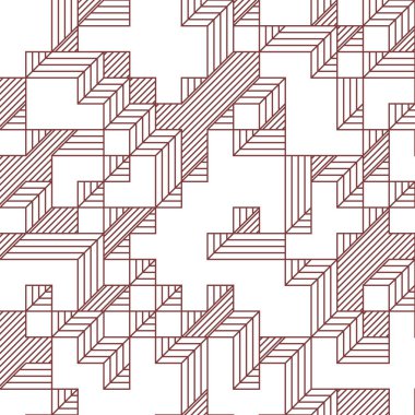 Edward Zajec 'in 1971' deki Il Cubo 'sunun uygulanması. Esasen 8 taştan oluşan bir Truchet fayans seti ve yerleştirme sanatı illüstrasyonu için kurallar