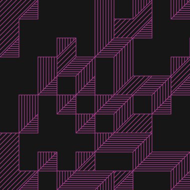 Edward Zajec 'in 1971' deki Il Cubo 'sunun uygulanması. Esasen 8 taştan oluşan bir Truchet fayans seti ve yerleştirme sanatı illüstrasyonu için kurallar