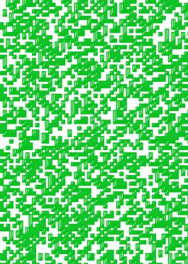 Edward Zajec 'in 1971' deki Il Cubo 'sunun uygulanması. Esasen 8 taştan oluşan bir Truchet fayans seti ve yerleştirme sanatı illüstrasyonu için kurallar