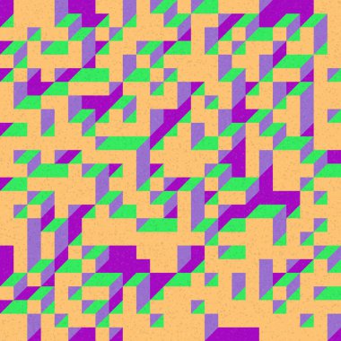 Edward Zajec 'in 1971' deki Il Cubo 'sunun uygulanması. Esasen 8 taştan oluşan bir Truchet fayans seti ve yerleştirme sanatı illüstrasyonu için kurallar