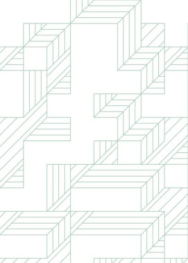 Edward Zajec 'in 1971' deki Il Cubo 'sunun uygulanması. Esasen 8 taştan oluşan bir Truchet fayans seti ve yerleştirme sanatı illüstrasyonu için kurallar