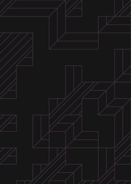 Edward Zajec 'in 1971' deki Il Cubo 'sunun uygulanması. Esasen 8 taştan oluşan bir Truchet fayans seti ve yerleştirme sanatı illüstrasyonu için kurallar