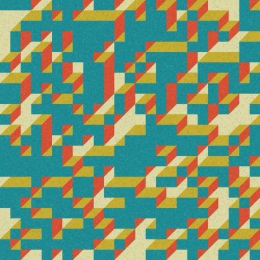 Edward Zajec 'in 1971' deki Il Cubo 'sunun uygulanması. Esasen 8 taştan oluşan bir Truchet fayans seti ve yerleştirme sanatı illüstrasyonu için kurallar