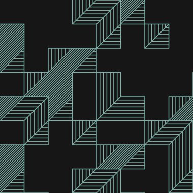 Edward Zajec 'in 1971' deki Il Cubo 'sunun uygulanması. Esasen 8 taştan oluşan bir Truchet fayans seti ve yerleştirme sanatı illüstrasyonu için kurallar