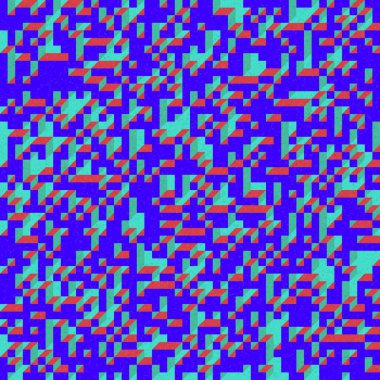 Edward Zajec 'in 1971' deki Il Cubo 'sunun uygulanması. Esasen 8 taştan oluşan bir Truchet fayans seti ve yerleştirme sanatı illüstrasyonu için kurallar
