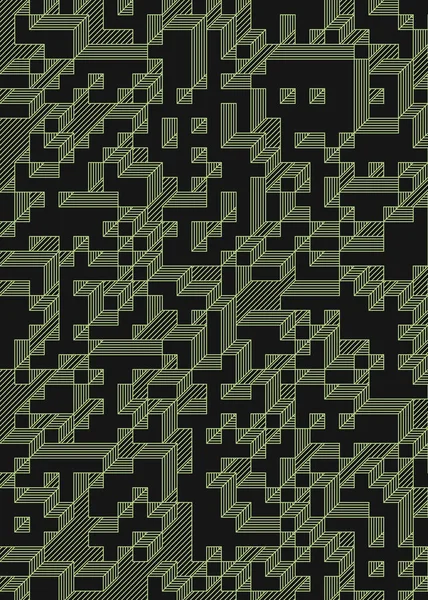 Edward Zajec 'in 1971' deki Il Cubo 'sunun uygulanması. Esasen 8 taştan oluşan bir Truchet fayans seti ve yerleştirme sanatı illüstrasyonu için kurallar