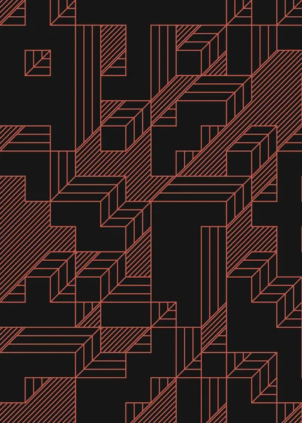 Edward Zajec 'in 1971' deki Il Cubo 'sunun uygulanması. Esasen 8 taştan oluşan bir Truchet fayans seti ve yerleştirme sanatı illüstrasyonu için kurallar