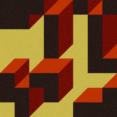 Edward Zajec 'in 1971' deki Il Cubo 'sunun uygulanması. Esasen 8 taştan oluşan bir Truchet fayans seti ve yerleştirme sanatı illüstrasyonu için kurallar