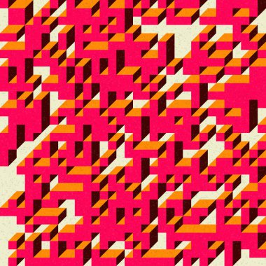 Edward Zajec 'in 1971' deki Il Cubo 'sunun uygulanması. Esasen 8 taştan oluşan bir Truchet fayans seti ve yerleştirme sanatı illüstrasyonu için kurallar