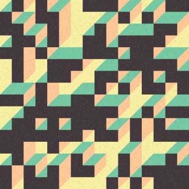 Edward Zajec 'in 1971' deki Il Cubo 'sunun uygulanması. Esasen 8 taştan oluşan bir Truchet fayans seti ve yerleştirme sanatı illüstrasyonu için kurallar