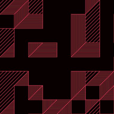 Edward Zajec 'in 1971' deki Il Cubo 'sunun uygulanması. Esasen 8 taştan oluşan bir Truchet fayans seti ve yerleştirme sanatı illüstrasyonu için kurallar