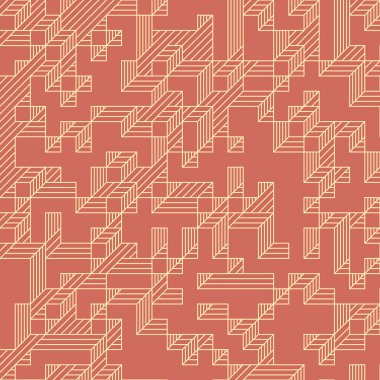 Edward Zajec 'in 1971' deki Il Cubo 'sunun uygulanması. Esasen 8 taştan oluşan bir Truchet fayans seti ve yerleştirme sanatı illüstrasyonu için kurallar