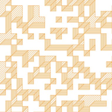 Edward Zajec 'in 1971' deki Il Cubo 'sunun uygulanması. Esasen 8 taştan oluşan bir Truchet fayans seti ve yerleştirme sanatı illüstrasyonu için kurallar