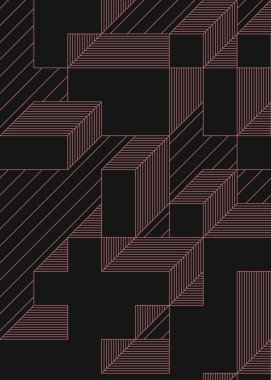 Edward Zajec 'in 1971' deki Il Cubo 'sunun uygulanması. Esasen 8 taştan oluşan bir Truchet fayans seti ve yerleştirme sanatı illüstrasyonu için kurallar