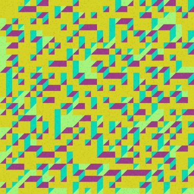 Edward Zajec 'in 1971' deki Il Cubo 'sunun uygulanması. Esasen 8 taştan oluşan bir Truchet fayans seti ve yerleştirme sanatı illüstrasyonu için kurallar