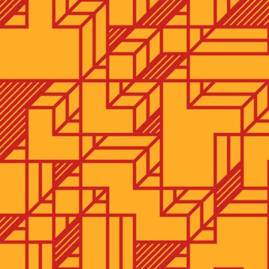 Edward Zajec 'in 1971' deki Il Cubo 'sunun uygulanması. Esasen 8 taştan oluşan bir Truchet fayans seti ve yerleştirme sanatı illüstrasyonu için kurallar