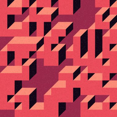 Edward Zajec 'in 1971' deki Il Cubo 'sunun uygulanması. Esasen 8 taştan oluşan bir Truchet fayans seti ve yerleştirme sanatı illüstrasyonu için kurallar