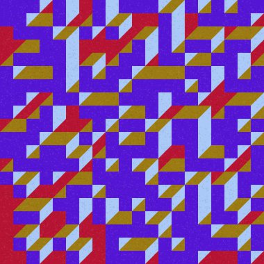 Edward Zajec 'in 1971' deki Il Cubo 'sunun uygulanması. Esasen 8 taştan oluşan bir Truchet fayans seti ve yerleştirme sanatı illüstrasyonu için kurallar