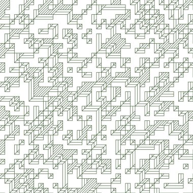 Edward Zajec 'in 1971' deki Il Cubo 'sunun uygulanması. Esasen 8 taştan oluşan bir Truchet fayans seti ve yerleştirme sanatı illüstrasyonu için kurallar