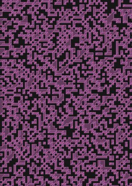 Edward Zajec 'in 1971' deki Il Cubo 'sunun uygulanması. Esasen 8 taştan oluşan bir Truchet fayans seti ve yerleştirme sanatı illüstrasyonu için kurallar