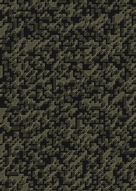 Edward Zajec 'in 1971' deki Il Cubo 'sunun uygulanması. Esasen 8 taştan oluşan bir Truchet fayans seti ve yerleştirme sanatı illüstrasyonu için kurallar