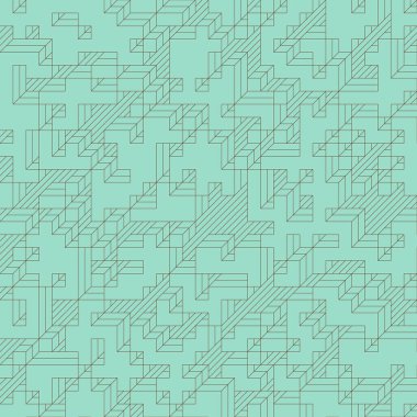 Edward Zajec 'in 1971' deki Il Cubo 'sunun uygulanması. Esasen 8 taştan oluşan bir Truchet fayans seti ve yerleştirme sanatı illüstrasyonu için kurallar