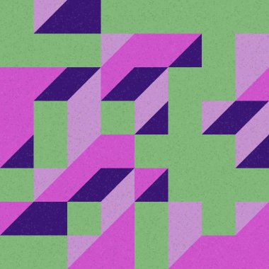 Edward Zajec 'in 1971' deki Il Cubo 'sunun uygulanması. Esasen 8 taştan oluşan bir Truchet fayans seti ve yerleştirme sanatı illüstrasyonu için kurallar