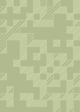 Edward Zajec 'in 1971' deki Il Cubo 'sunun uygulanması. Esasen 8 taştan oluşan bir Truchet fayans seti ve yerleştirme sanatı illüstrasyonu için kurallar