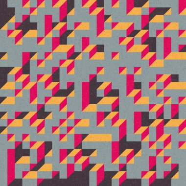 Edward Zajec 'in 1971' deki Il Cubo 'sunun uygulanması. Esasen 8 taştan oluşan bir Truchet fayans seti ve yerleştirme sanatı illüstrasyonu için kurallar