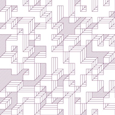 Edward Zajec 'in 1971' deki Il Cubo 'sunun uygulanması. Esasen 8 taştan oluşan bir Truchet fayans seti ve yerleştirme sanatı illüstrasyonu için kurallar