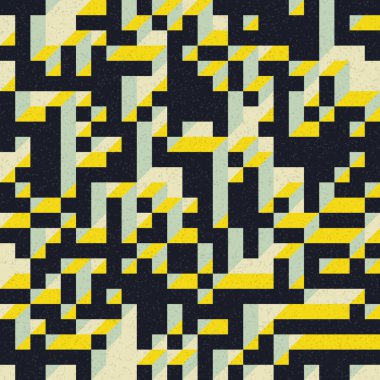 Edward Zajec 'in 1971' deki Il Cubo 'sunun uygulanması. Esasen 8 taştan oluşan bir Truchet fayans seti ve yerleştirme sanatı illüstrasyonu için kurallar