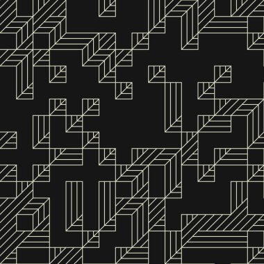 Edward Zajec 'in 1971' deki Il Cubo 'sunun uygulanması. Esasen 8 taştan oluşan bir Truchet fayans seti ve yerleştirme sanatı illüstrasyonu için kurallar