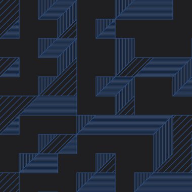 Edward Zajec 'in 1971' deki Il Cubo 'sunun uygulanması. Esasen 8 taştan oluşan bir Truchet fayans seti ve yerleştirme sanatı illüstrasyonu için kurallar