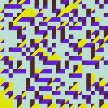 Edward Zajec 'in 1971' deki Il Cubo 'sunun uygulanması. Esasen 8 taştan oluşan bir Truchet fayans seti ve yerleştirme sanatı illüstrasyonu için kurallar