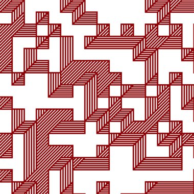 Edward Zajec 'in 1971' deki Il Cubo 'sunun uygulanması. Esasen 8 taştan oluşan bir Truchet fayans seti ve yerleştirme sanatı illüstrasyonu için kurallar