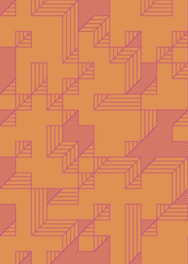 Edward Zajec 'in 1971' deki Il Cubo 'sunun uygulanması. Esasen 8 taştan oluşan bir Truchet fayans seti ve yerleştirme sanatı illüstrasyonu için kurallar