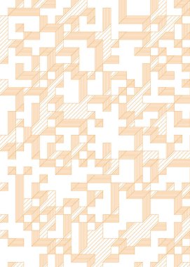 Edward Zajec 'in 1971' deki Il Cubo 'sunun uygulanması. Esasen 8 taştan oluşan bir Truchet fayans seti ve yerleştirme sanatı illüstrasyonu için kurallar