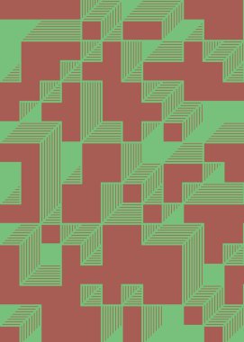 Edward Zajec 'in 1971' deki Il Cubo 'sunun uygulanması. Esasen 8 taştan oluşan bir Truchet fayans seti ve yerleştirme sanatı illüstrasyonu için kurallar