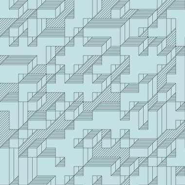 Edward Zajec 'in 1971' deki Il Cubo 'sunun uygulanması. Esasen 8 taştan oluşan bir Truchet fayans seti ve yerleştirme sanatı illüstrasyonu için kurallar