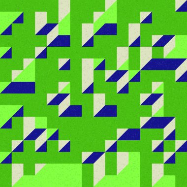 Edward Zajec 'in 1971' deki Il Cubo 'sunun uygulanması. Esasen 8 taştan oluşan bir Truchet fayans seti ve yerleştirme sanatı illüstrasyonu için kurallar