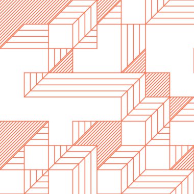 Edward Zajec 'in 1971' deki Il Cubo 'sunun uygulanması. Esasen 8 taştan oluşan bir Truchet fayans seti ve yerleştirme sanatı illüstrasyonu için kurallar