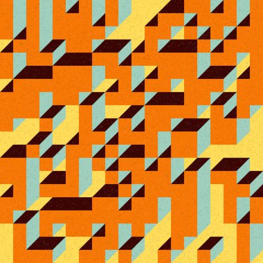 Edward Zajec 'in 1971' deki Il Cubo 'sunun uygulanması. Esasen 8 taştan oluşan bir Truchet fayans seti ve yerleştirme sanatı illüstrasyonu için kurallar