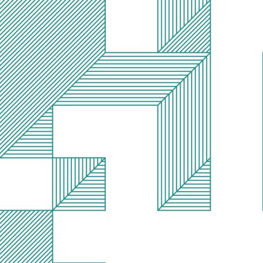 Edward Zajec 'in 1971' deki Il Cubo 'sunun uygulanması. Esasen 8 taştan oluşan bir Truchet fayans seti ve yerleştirme sanatı illüstrasyonu için kurallar